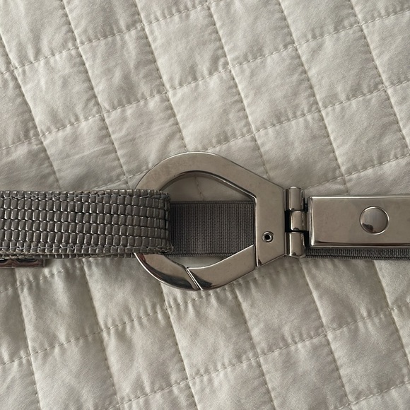 Suzi Roher Belt | sliver/grey | leather and elastic | Size Large Plus - Picture 2 of 5